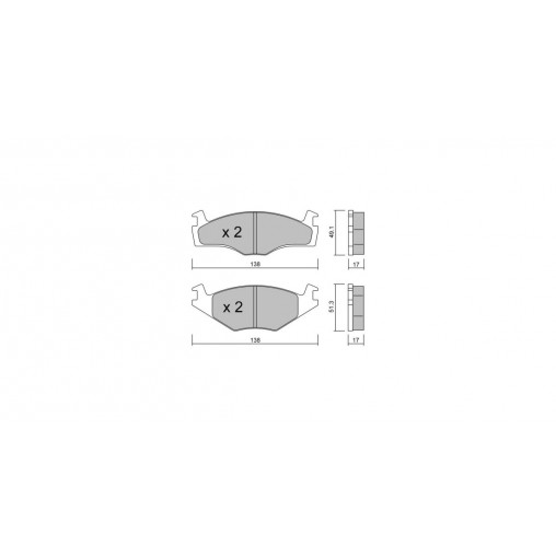 Plaquettes de frein GT2i Club Avant pour VOLKSWAGEN Polo II Classic (86C, 80) 1.3 78cv 1985-01-01-1994-09-01