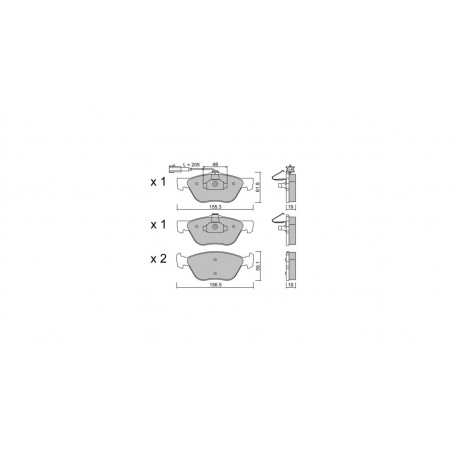 Plaquettes de frein GT2i Club Avant pour ALFA ROMEO 156 (932_) 2.5 V6 24V (932B1100) 192cv 1997-09-01-2005-09-01