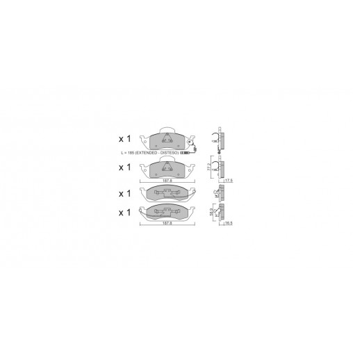 Plaquettes de frein GT2i Club Avant pour MERCEDES BENZ Classe M I (W163) ML 320 (163.154) 218cv 1998-02-01-2005-06-01