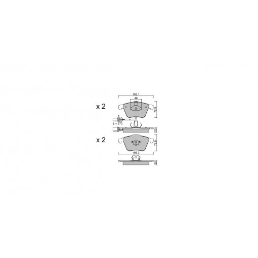 Plaquettes de frein GT2i Club Avant pour AUDI A4 - Quattro (8E-8H) 2.7 V6 TDi, 3.0 V6 TDi, 3.2i V6 01-07 - Etriers de frein Ate