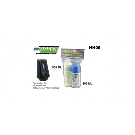Kit d'entretien pour filtres coton Green Filter spray 0.3L + nettoyant 0.5L