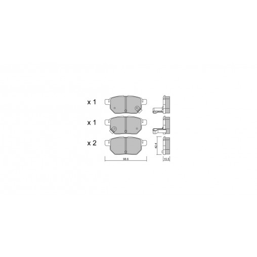 Plaquettes de frein GT2i Club Arrière pour TOYOTA Auris I (_E15_)/ Corolla/ Blade 1.8 (ZRE152_) 147cv 2006-10-01-2012-09-01