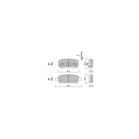 Plaquettes de frein GT2i Club Arrière pour MITSUBISHI Lancer V SW (CB_W, CD_W) 290cv 1992-12-01-2007-12-01
