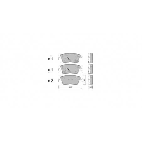 Plaquettes de frein GT2i Club Arrière pour KIA Rio III Sedan (UB) / Pride RS3 quattro 340cv 2011-06-01-2017-12-01