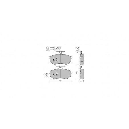Plaquettes de frein GT2i Club Avant pour AUDI 200 II (44, 44Q, C3) 2.1 Turbo 200cv 1983-08-01-1991-12-01