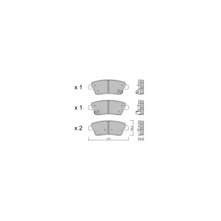 Plaquettes de frein GT2i Club Arrière pour HYUNDAI Genesis II (DH) 3.8 GDI 335cv 2014-03-01-