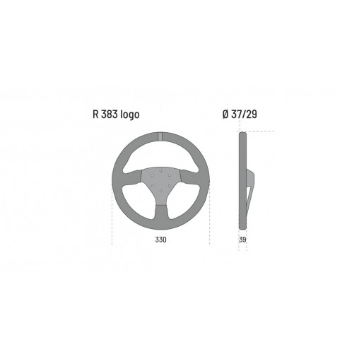 Volant Sparco 383 logo peau retournée noire