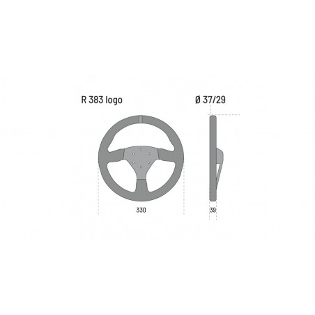 Volant Sparco 383 logo peau retournée noire