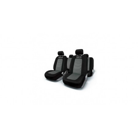 JEU DE HOUSSES COMPLET SPARCO NOIR/GRIS 100% POLYESTER