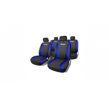 Jeu de housses complet SPARCO noir avec bandes bleues (logo AV)