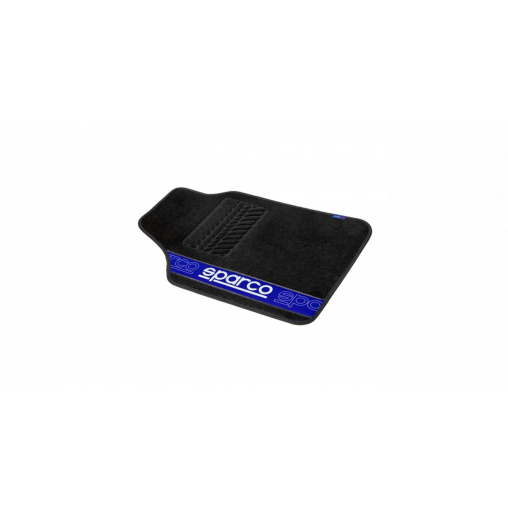 Jeu de 4 tapis tissu SPARCO noir/bleu (av 66x47cm / ar 37x47cm)