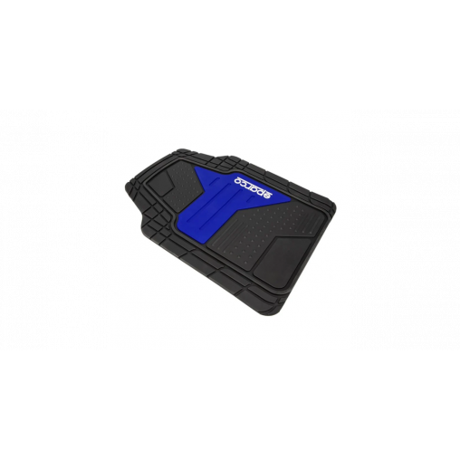 Jeu de 4 tapis PVC SPARCO gris/ bleu (av 65x49cm / ar 32x46cm)