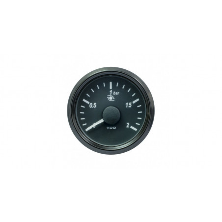 Manomètre Pression Turbo VDO SingleViu 0-2Bars Diamètre 52 Fond Noir