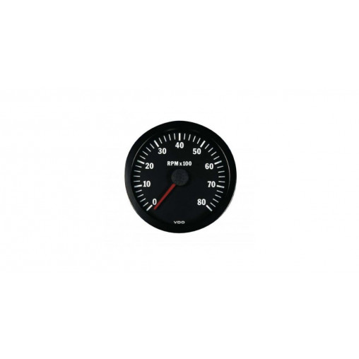 Compte-tours VDO 8000 Trs/Min Diamètre 52 Fond Noir 4 / 6 / 8 Cylindres Diesel / Essence