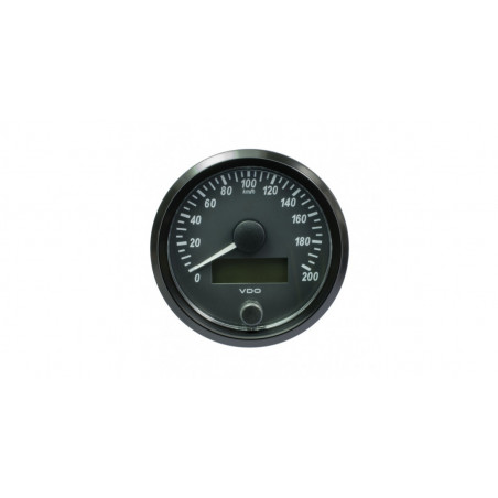Compteur de vitesse VDO SingleViu? Diamètre 80 Fond Noir 200KM/H