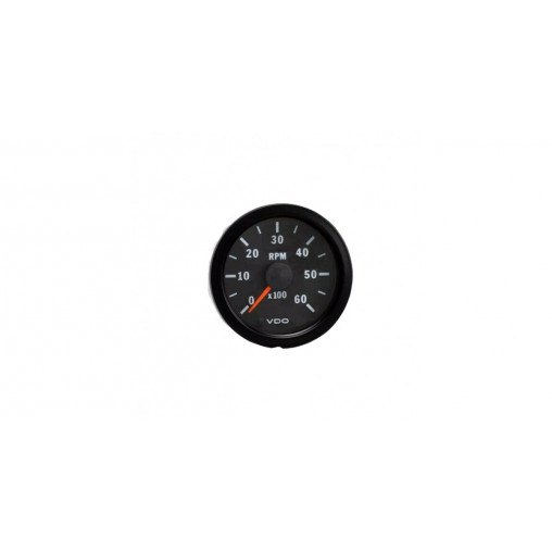 Compte-tours VDO 6000 Trs/Min Diamètre 52 Fond Noir 4 / 6 / 8 Cylindres Diesel / Essence