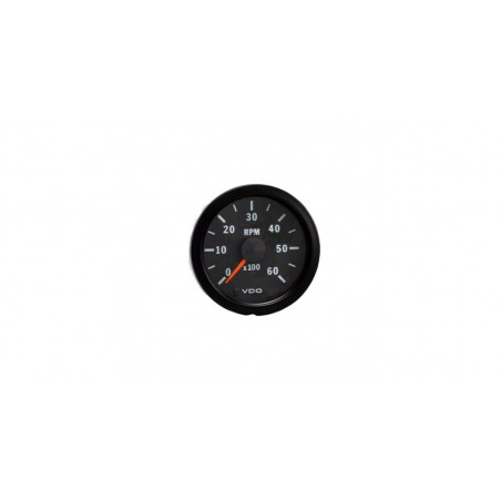 Compte-tours VDO 6000 Trs/Min Diamètre 52 Fond Noir 4 / 6 / 8 Cylindres Diesel / Essence