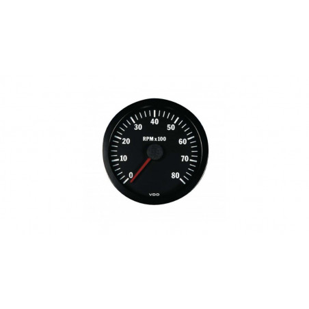 Compte-tours VDO 6000 Trs/Min Diamètre 52 Fond Noir Diesel