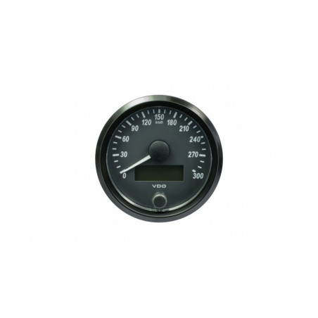 Compteur de vitesse VDO SingleViu diamètre 80mm fond noir 300km/h