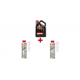 Pack entretien Motul 8100 X-clean Plus + nettoyant injecteur + entretien injection essence