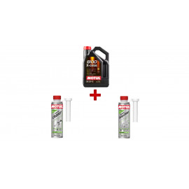 Pack entretien Motul huile 8100 X-cess + nettoyant injecteur + entretien injection essence