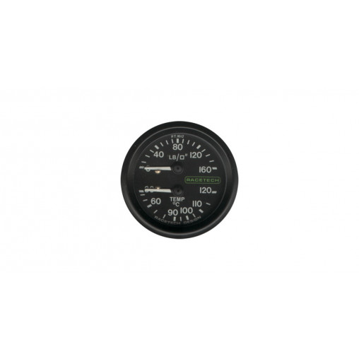 Manomètre Pression Huile 100 PSI / Température Huile 110°C 2.13m Racetech Eclairé