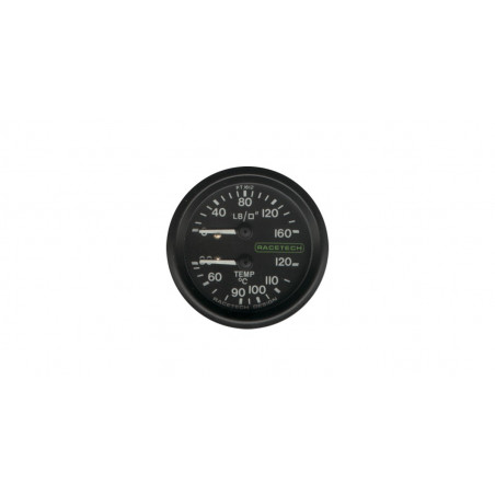 Manomètre Pression Huile 100 PSI / Température Huile 110°C 2.13m Racetech Eclairé