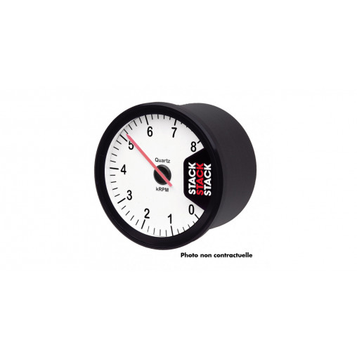 Compte Tours Stack Clubman 0-10000 Diamètre 80mm Blanc
