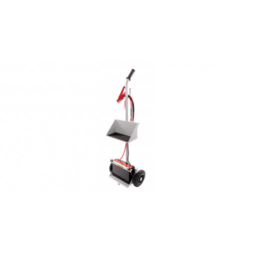 Chariot porte batterie double bacs peinture epoxy grise