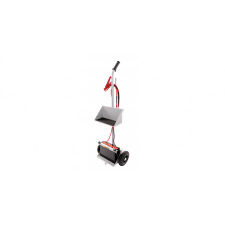Chariot porte batterie double bacs peinture epoxy grise