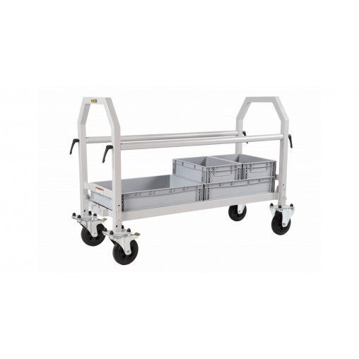 Chariot à pneus pliable gris avec roue en polypropylène et caoutchouc