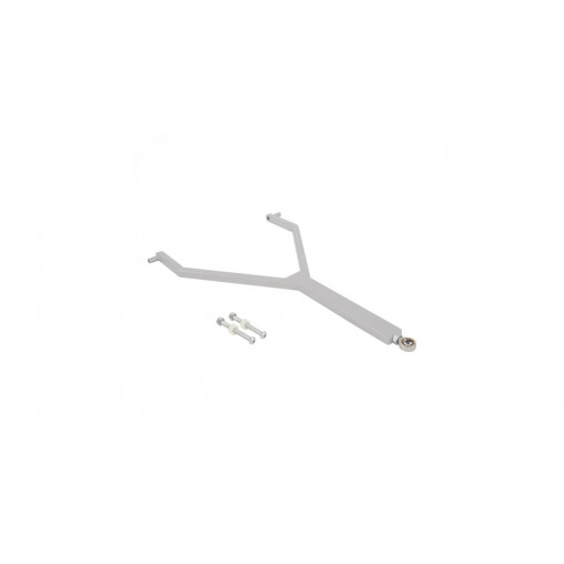 Barre de traction/attelage pour chariot à pneus pliable grise