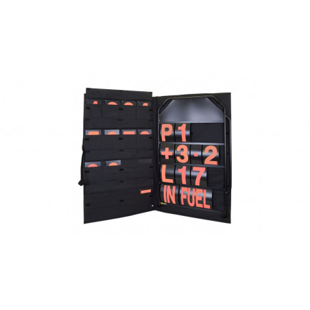 Kit panneautage large alu noir chiffres oranges avec sac