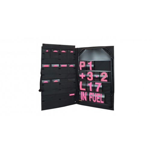 Kit panneautage large alu noir chiffres roses avec sac