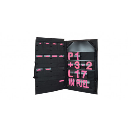 Kit panneautage large alu noir chiffres roses avec sac