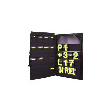 Kit panneautage large alu noir chiffres jaunes avec sac