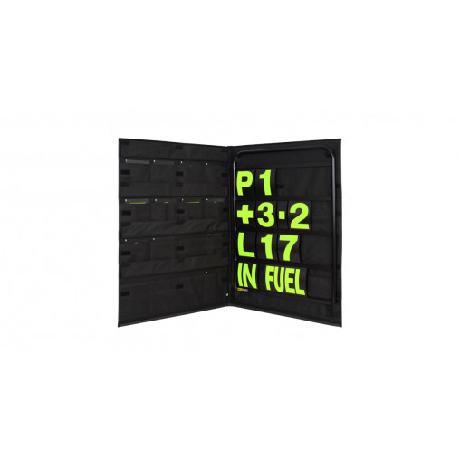 Kit panneautage alu noir avec chiffres jaunes et sac de rangement