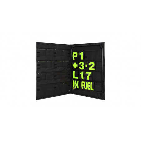 Kit panneautage alu noir avec chiffres jaunes et sac de rangement
