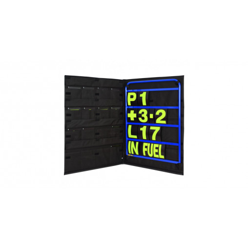 Kit panneautage alu bleu avec chiffres jaunes et sac de rangement
