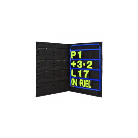 Kit panneautage alu bleu avec chiffres jaunes et sac de rangement
