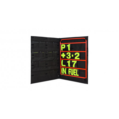 Kit panneautage alu rouge avec chiffres jaunes et sac de rangement