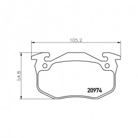 CITROEN Saxo VTL VTR 1.6 8V TU5JP 88cv 05/1996-06/2003 Plaquettes de frein arrière MINTEX M1155 (le jeu) pour étrier ATE