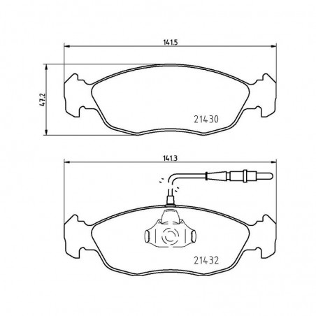 CITROEN Saxo VTL VTR 1.6 8V TU5JP 88cv 05/1996-06/2003 Plaquettes de frein avant MINTEX M1144 (le jeu) pour étrier ATE