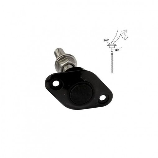 Attache capot "PushClip" 2 vis aluminium NOIR