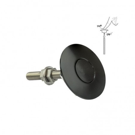 Attache capot "PushClip" rond aluminium diamètre 59mm NOIR