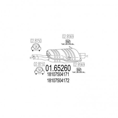 Silencieux échappement arrière MTS pour BMW E46 320i 325i 325xi 330i 330i 330xi
