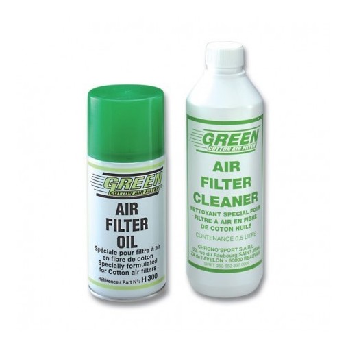 Kit de Nettoyage / d'Entretien Green pour Filtre à Air Spray 0.3L + Netoyant 0.5L